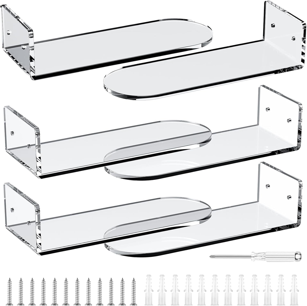 6-Pack Floating Sneaker Shelves for Wall Display