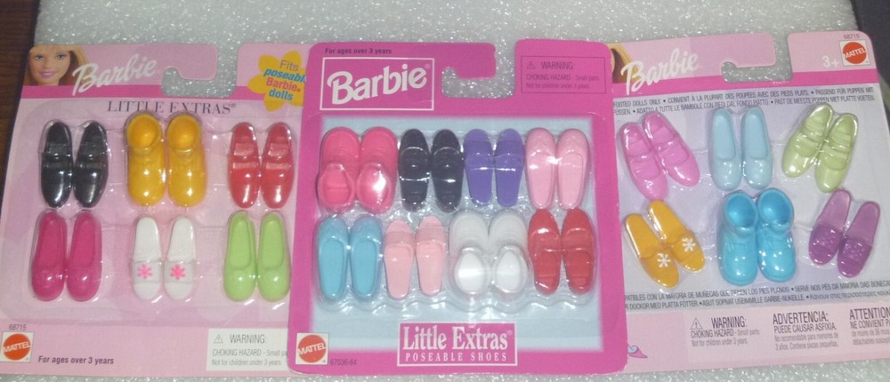 Barbie Doll Poseable Shoes 3 Packs 20 Pairs New Unopened No Doll