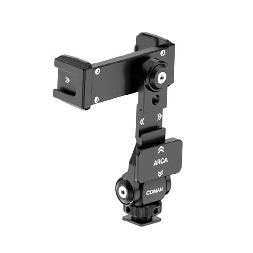Metal Phone Tripod Mount - Holder Stand with 3 Cold Shoes & Arca Port, EX390