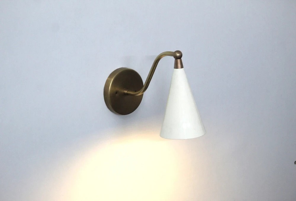 Mid century modern brass wall lamp for home or office interiors