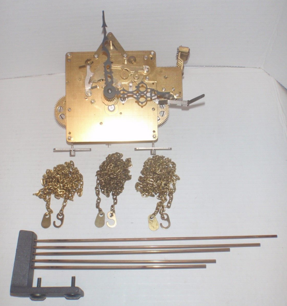 Hermle 451- 033 114cm Westminster w/Chime Block Clock Movement 8 Day Ridgeway