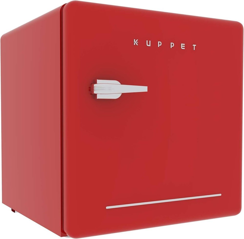 TABU Classic Retro Compact Refrigerator, Single Door Mini Fridge with Freezer