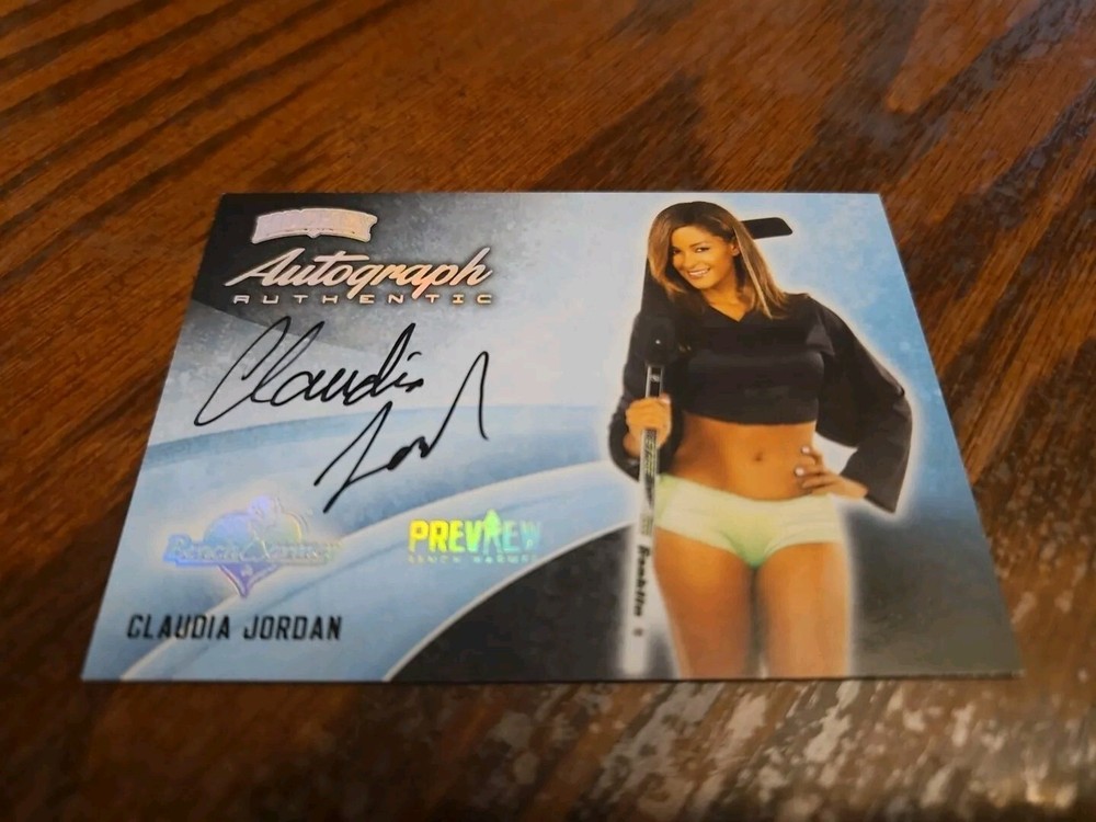 2014 Benchwarmer Hockey Preview Autograph Gold Foil Claudia Jordan #16 Playboy