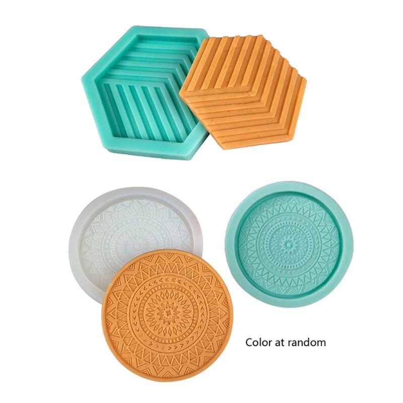 DIY Round Silicone Molds Tea Mat Molds for Resin Casting Mold