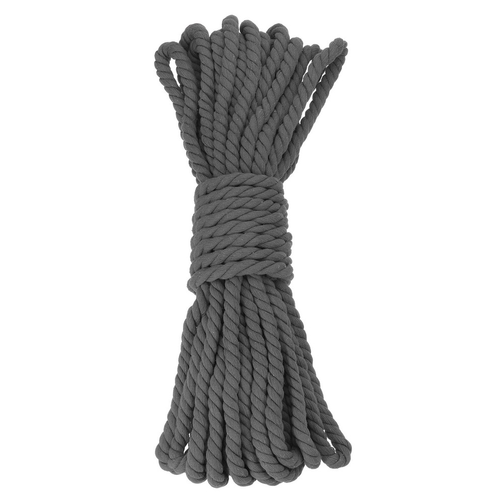 0.5 Inch 50 Feet Macrame Cord, Cotton Cord Rope String - Dark Grey
