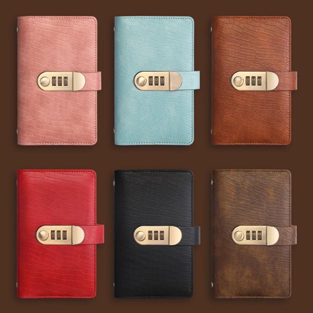 Secure PU Leather Money Saving Notebook with Password Lock-image