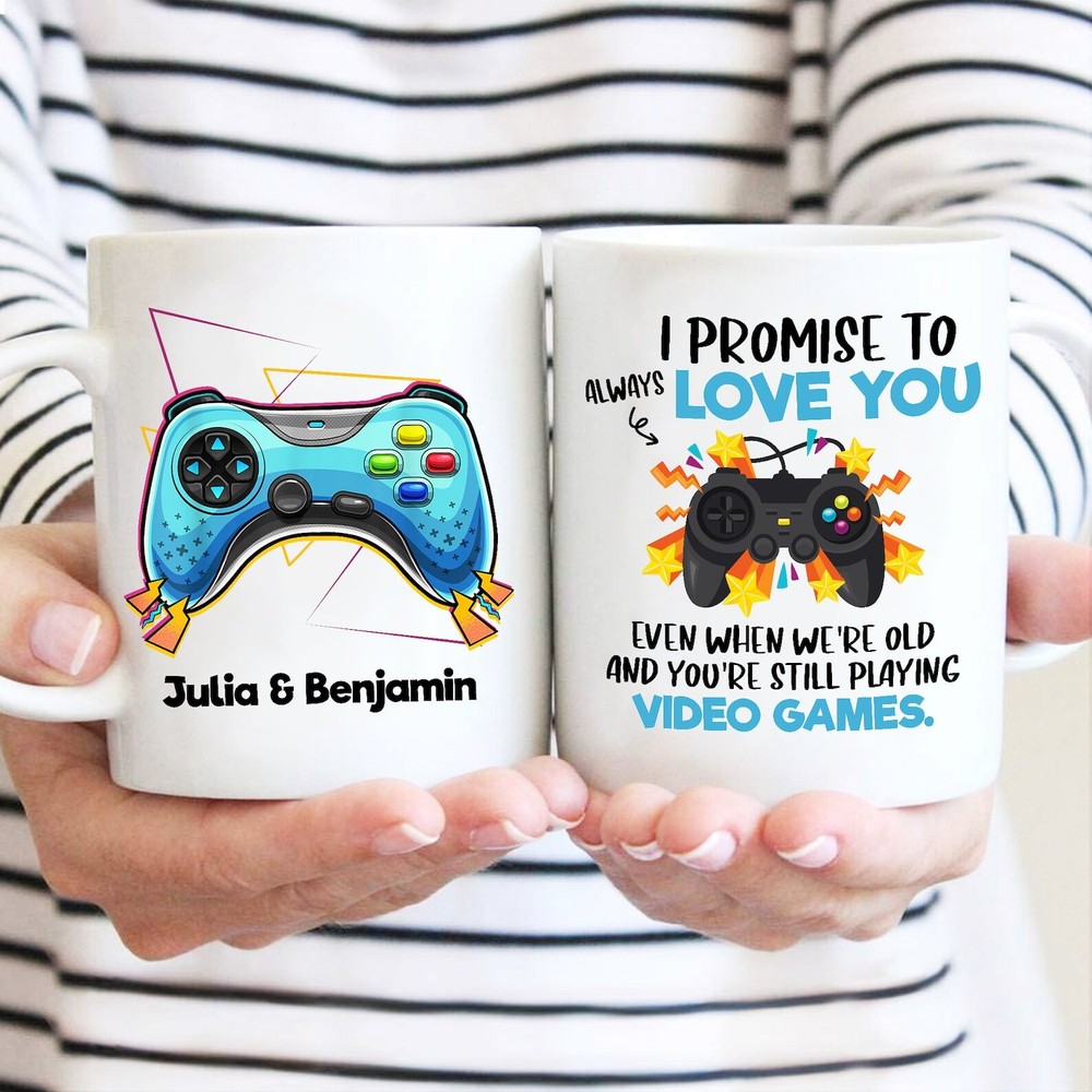 Custom I Promise To Always Love You Mug Gift for Gamers Couples
