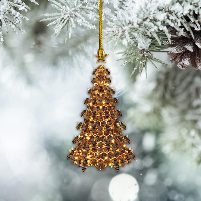Bee Christmas Tree Ornament  Bee Holiday Ornament Decor  Bee Ornament Xmas Gift