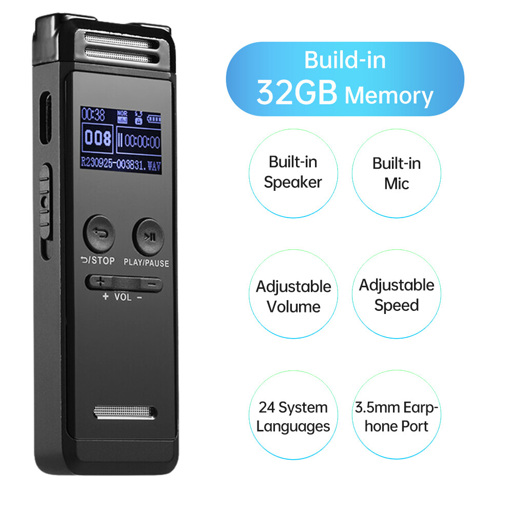 32G Digital Voice Recorder Activated Recorder Support Password Protection Z8K3-image