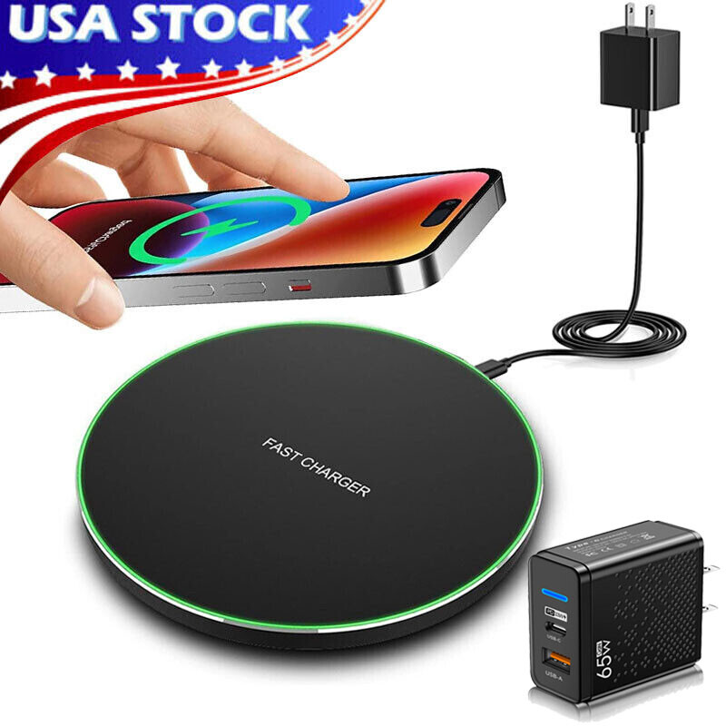 60W Wireless Phone Matte Charger Pad Fast For iPhone 16 15 14 13 12 11 Pro Max
