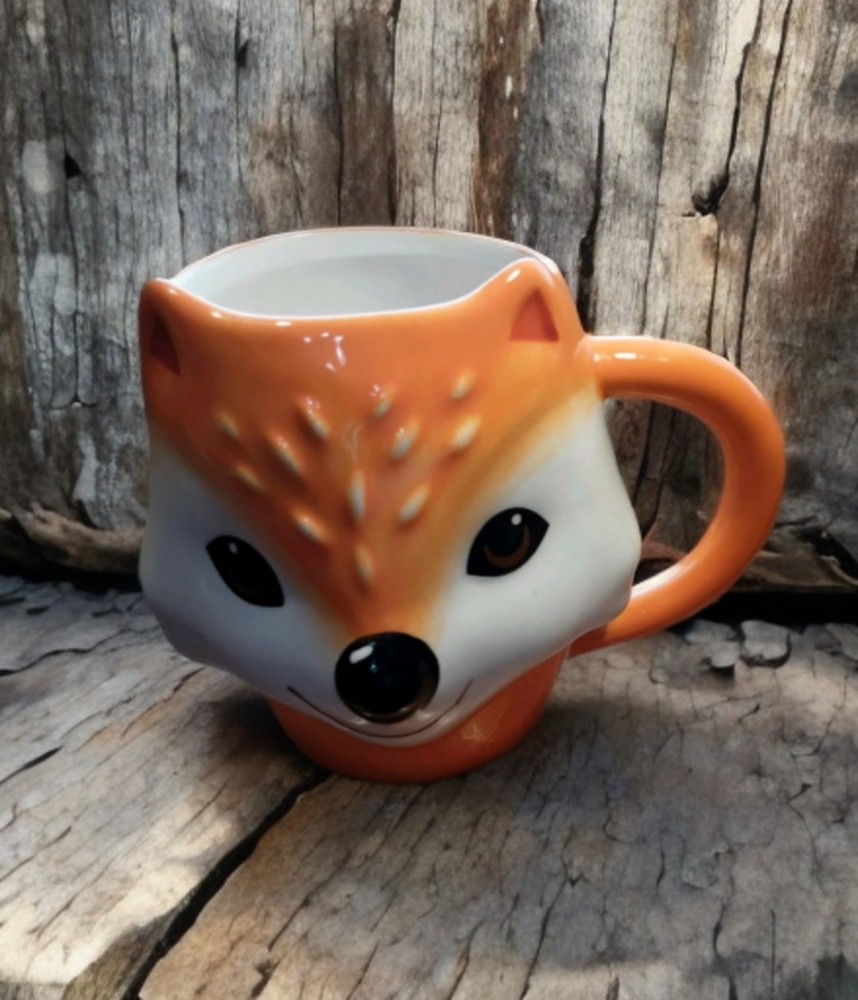 Sly Fox Earthware 17.2 oz Large Mug for Coffee Tea Hot Cocoa Chocolate