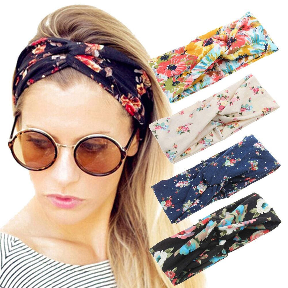 ELACUCOS Headbands for Women Criss Cross Boho Floal Style Head Bands for Wome...