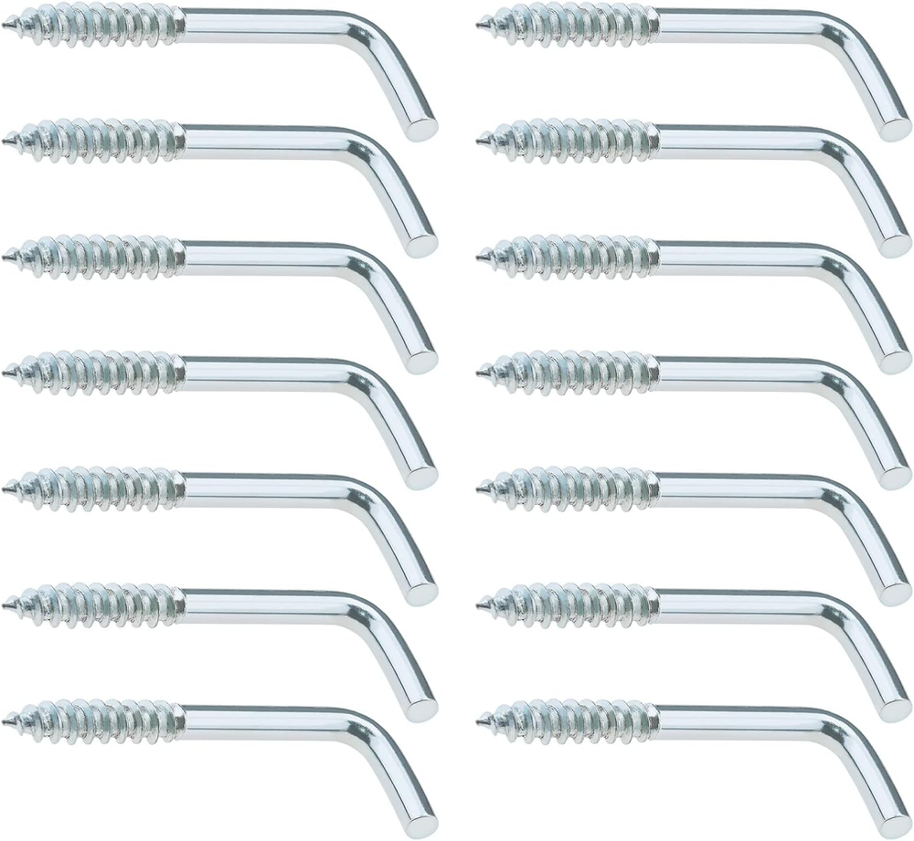 Emagtech 100PCS L Hook Screws Screw-In Hooks Screws Carbon Steel 7-Shaped