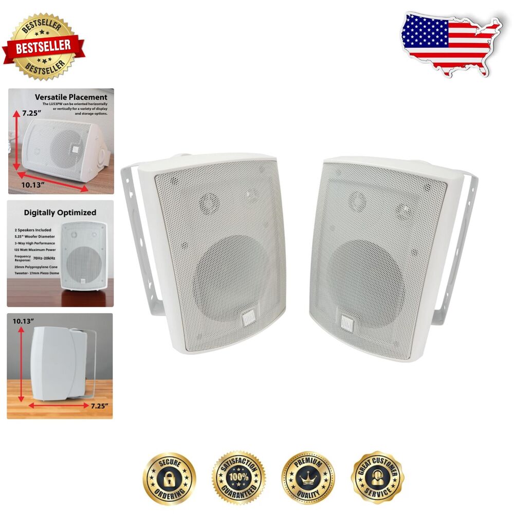 High Fidelity 3-Way Speakers with Swivel Mounts | Enjoy Expansive Sound Anywhere