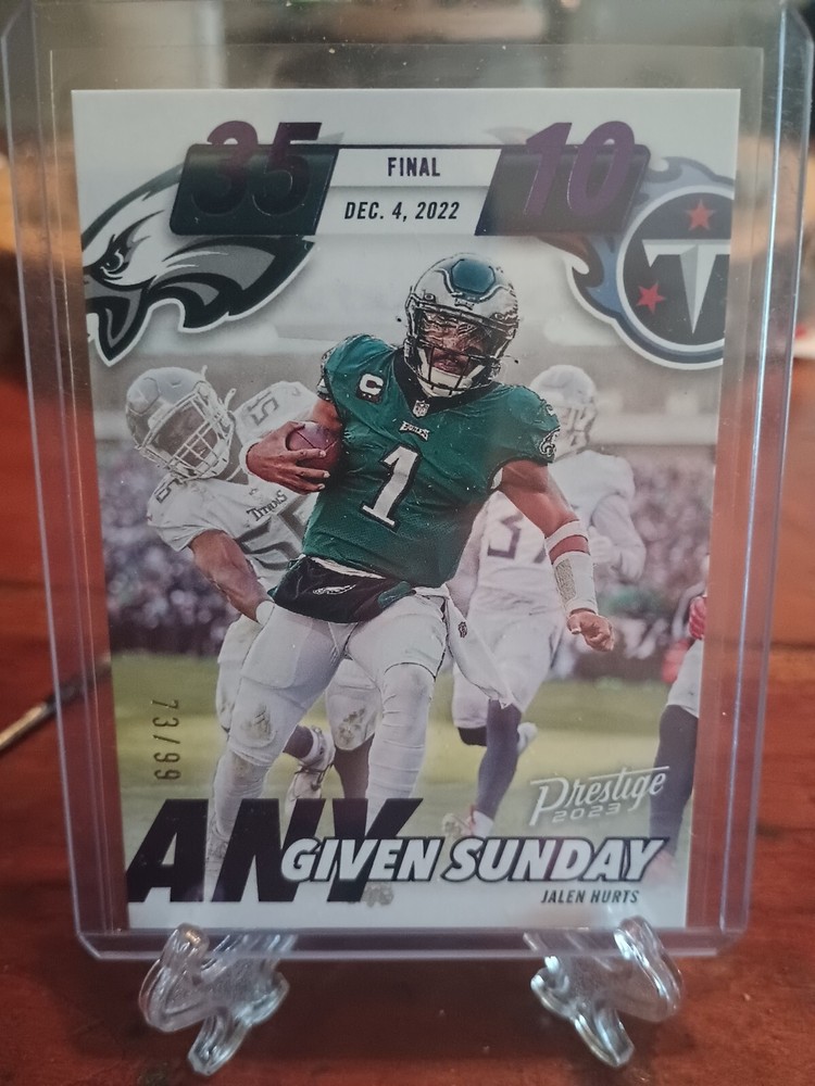 2023 Panini Prestige Jalen Hurts Any Given Sunday Purple /99 AGS-13 Eagles