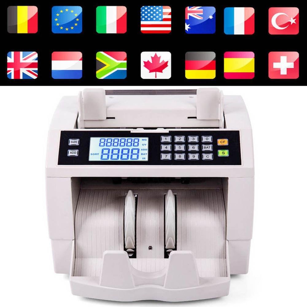 Digital Money Counter EURO US DOLLAR Bill Cash Counting Machine 110V/220V