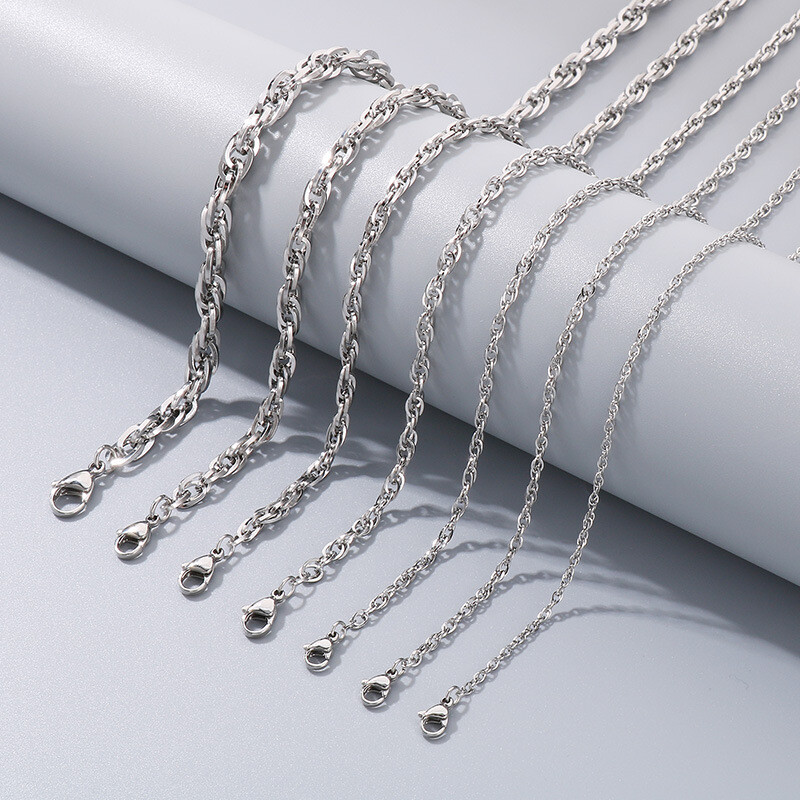 Vintage stainless steel woven twist chain bracelet titanium steel