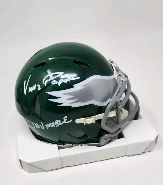 Vince Papale TB  Philadelphia Eagles Signed Auto Autographed Mini Helmet PSA ITP-image