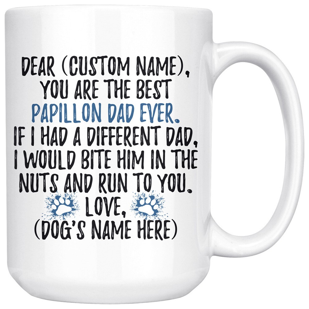 Papillon Dad Gift Ideas - Custom Dog Lover Mug for Men-image