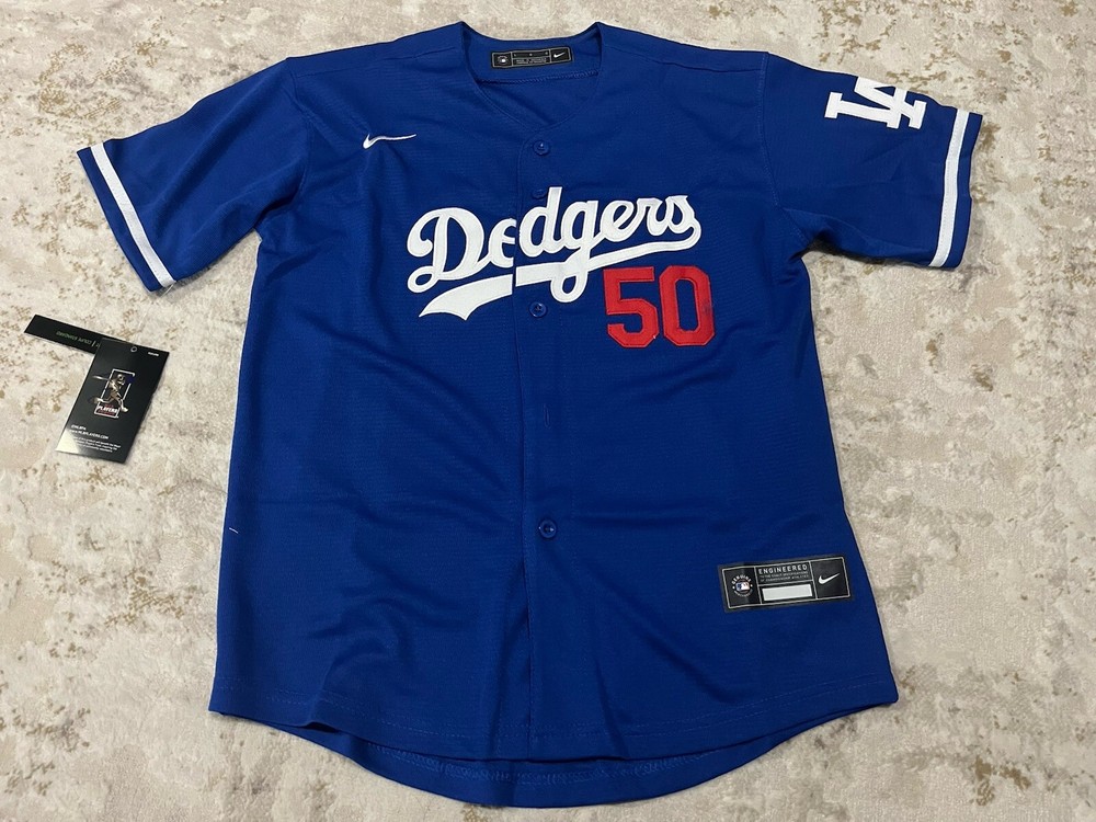 Youth L Angeles Dodgers #50 Mookie Betts Baseball Jersey / Size Youth L
