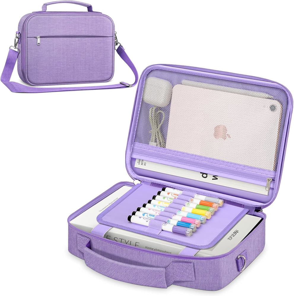 Bible Cover with Shoulder Strap, Protective Church Bag with Zipper Pocket, Lilac