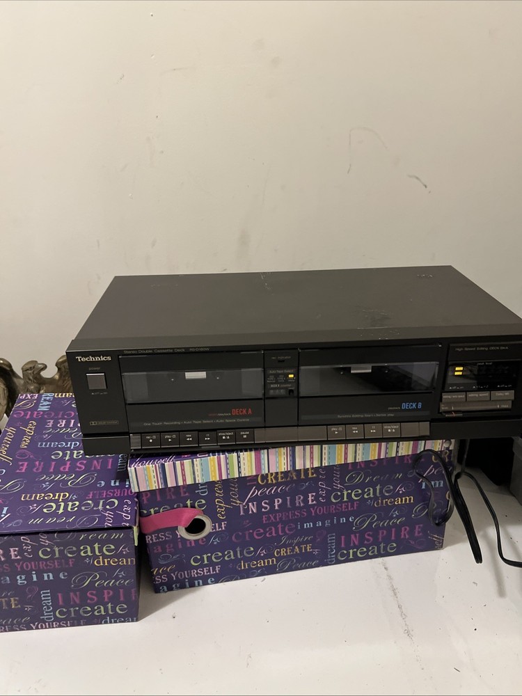 Technics RS-D180W Stereo Double Cassette Tape Deck -Tested & Works Excellent