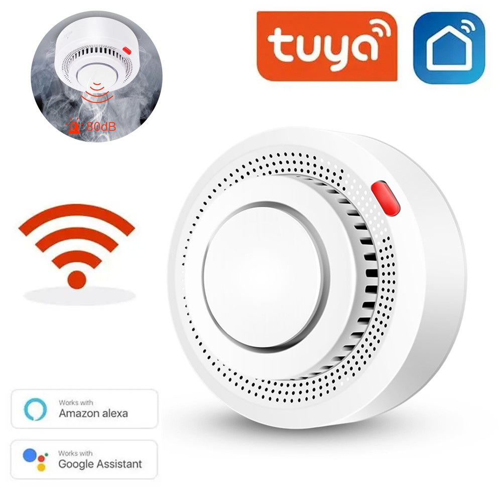 Wi-Fi Smart Smoke Detectors Fire Alarms withs Replaceable Battery App Controt