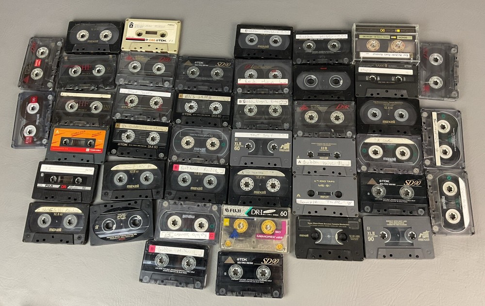 Lot of 42 Previously Recorded Audio Cassette Tapes Blank Most With No Cases