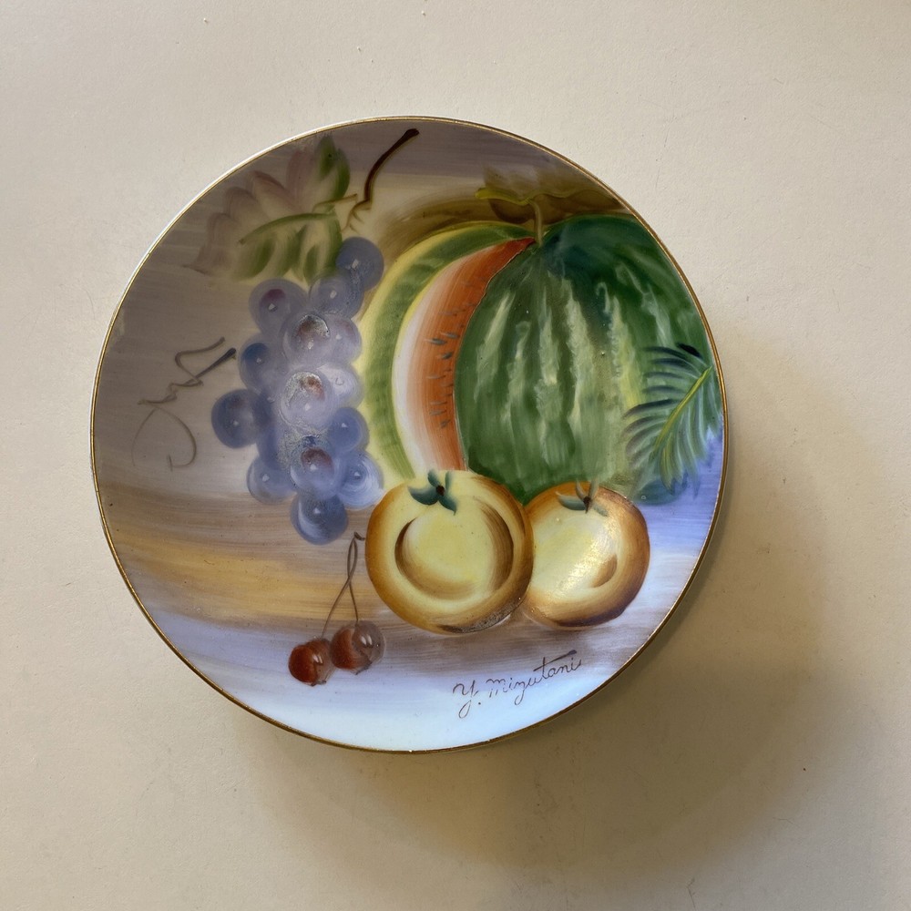 Vintage Ucagco Decorative Wall Plate Hand-painted Fruit Motif Japan Signed 6