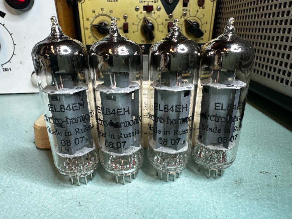 NOS Matched Quad of Electro-Harmonix EL84 EH Power Vacuum Tube 6BQ5