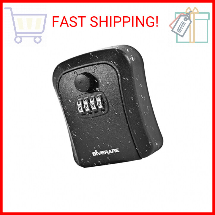 GIVERARE 4-Digit Wall Mount Key Lock Box Waterproof Outdoor Security Safe