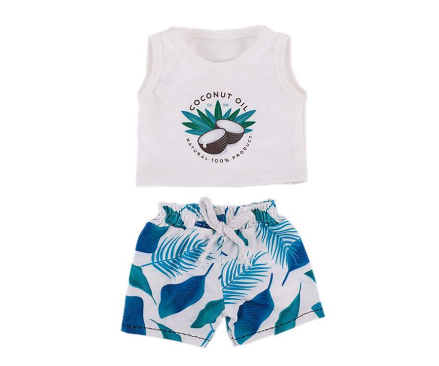 Hawaii boy T-shirt & short set made for 18'' American girl doll outfit