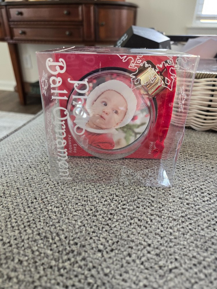 Personalized Clear Photo Ball Christmas Tree Ornament Custom Design Gift