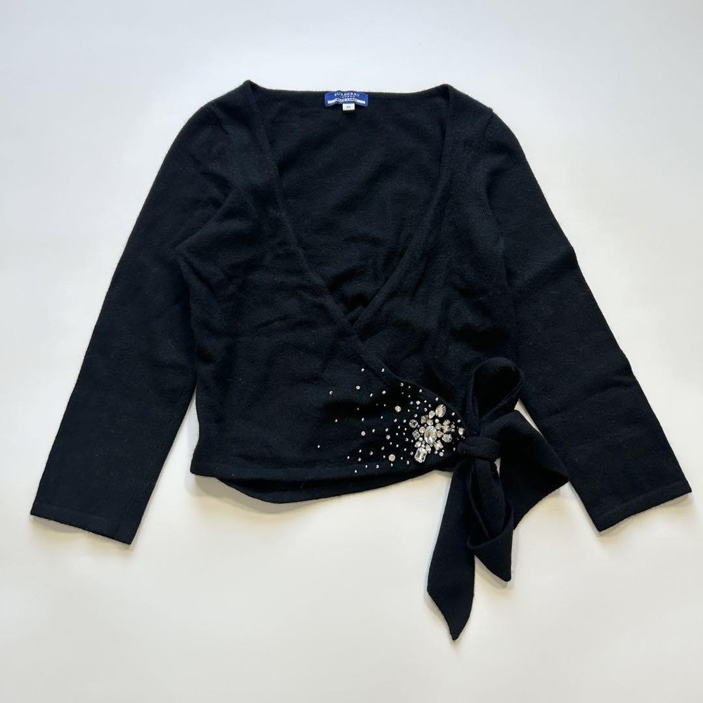 Burberry Blue Label Bijou Ribbon Cashmere Angora Cardigan - Authenticated New