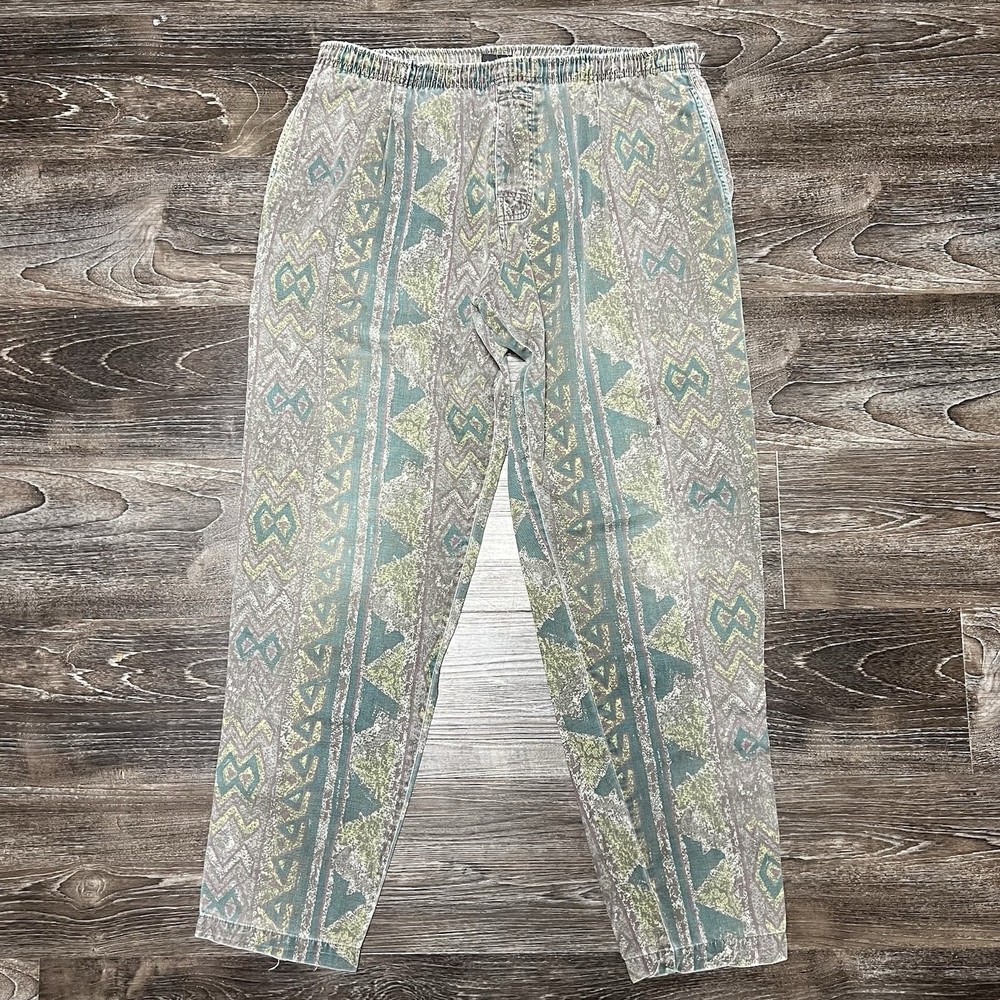 Vintage Gotcha Surf Pants Mens 32x31 Green Parachute Muscle Jams Hammer Fit 35