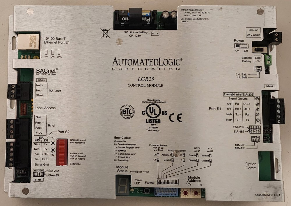 Automated Logic LGR25 Control Module used great shape-image
