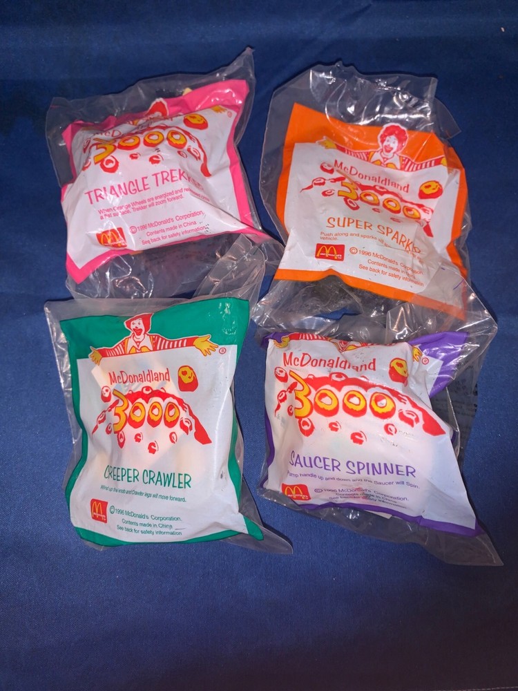 McDonaldland New Zealand Fast Food Toy Set 1996 Year 3000 Complete Set of 4 RARE