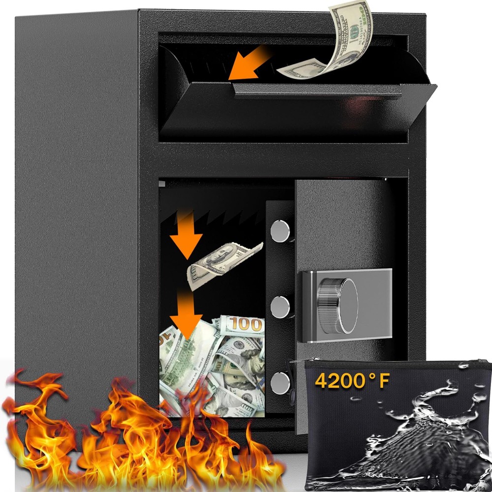 Fireproof Digital Drop Safe for Cash Slips and Documents