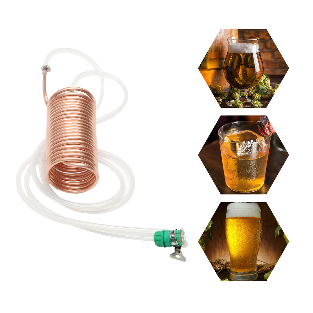 Copper Immersion Wort Chiller Coil Homebrew for Beer Brewing w/ Silicone Tubing
