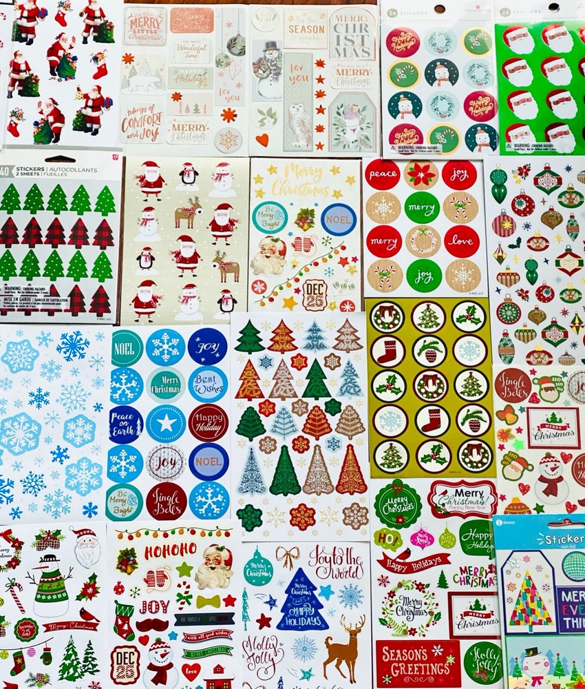 Xmas STICKERS Gift Set, Christmas Stocking stuffers 395+ Wholesale Sticker Lot