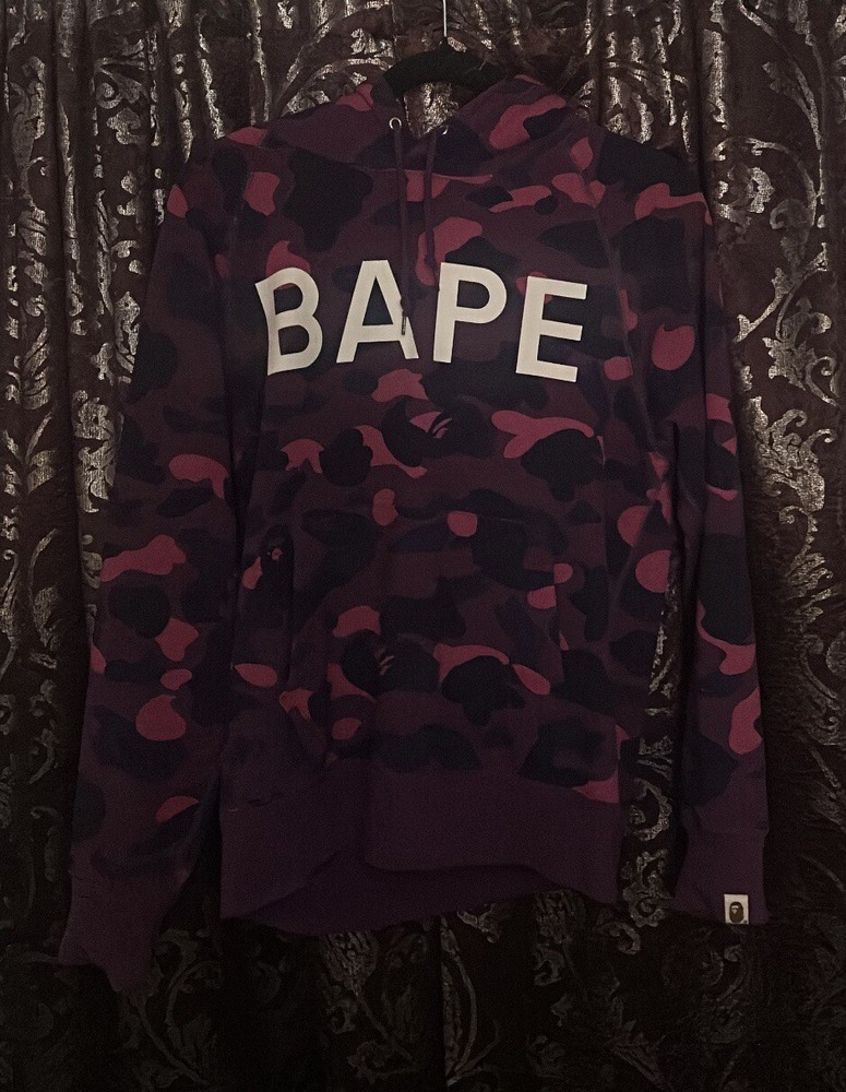Bape hoodie purple camo size small