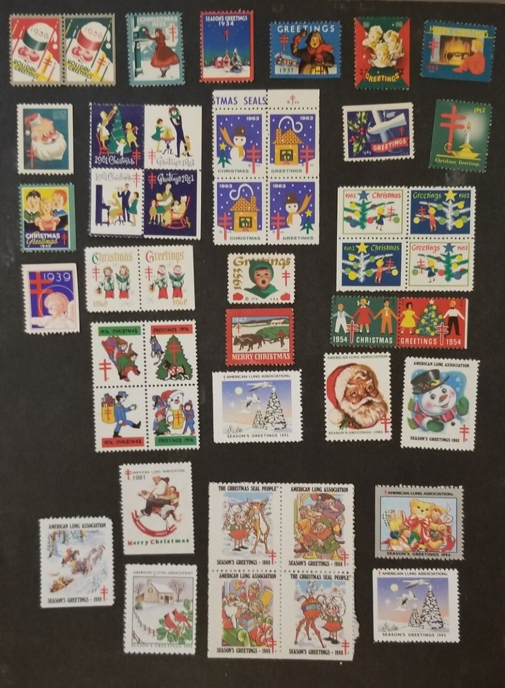 US CHRISTMAS SEAL 46 Different Holiday Stamp Lot MNH OG Mint Unused  T8906