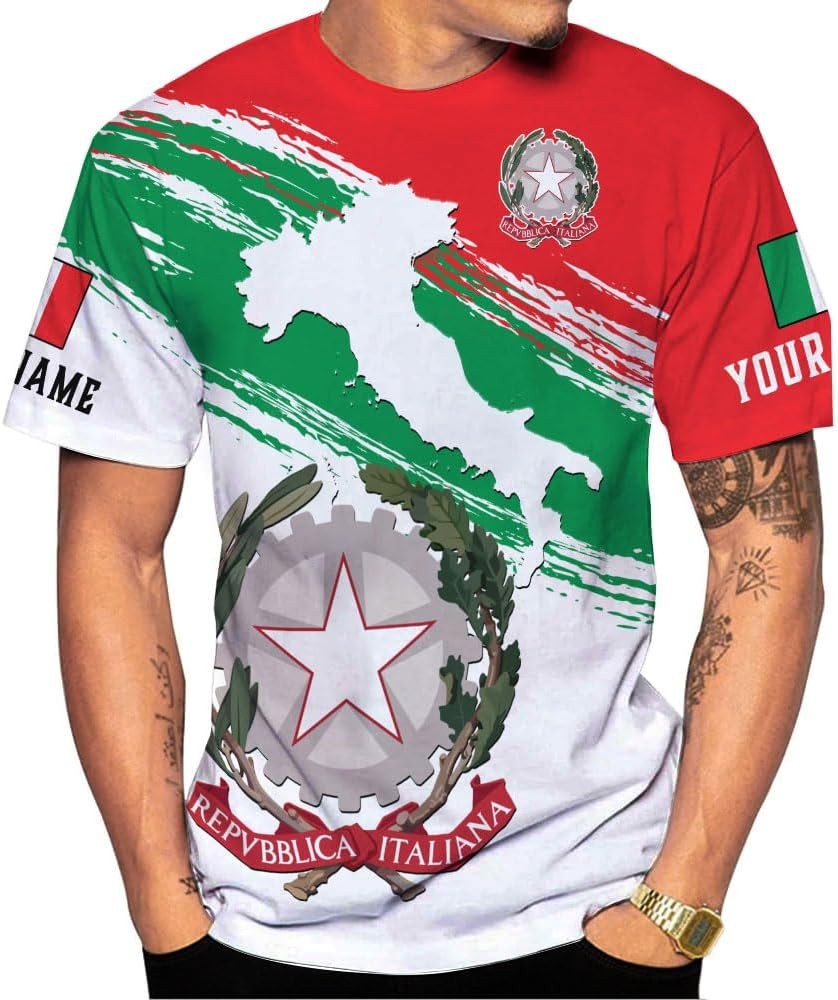 Custom 3D Italy Name Shirt - Personalized Italian Flag Tee for Men & Women