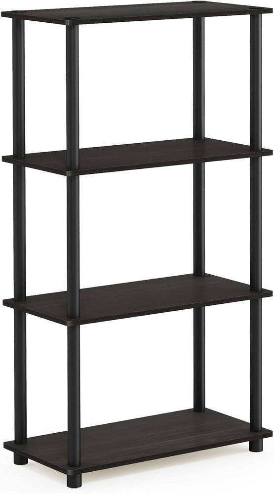 4-Tier Espresso Black Turn-N-Tube Multipurpose Shelf Rack