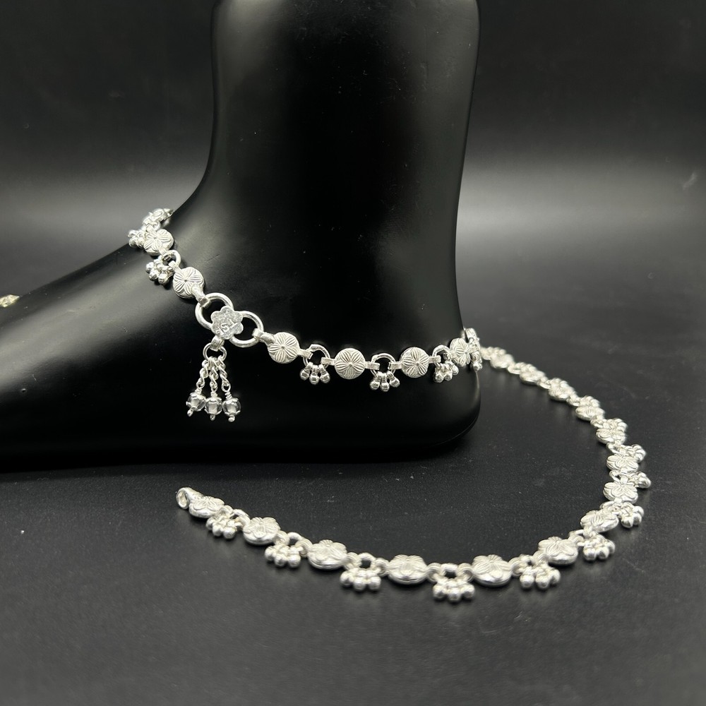 925 Sterling Silver Anklet for Brides – Elegant Silver Payal