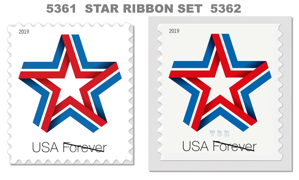 5361-62 5362 Star Ribbon US Forever Stamps Set of 2 MNH 2019 - Order Today-image