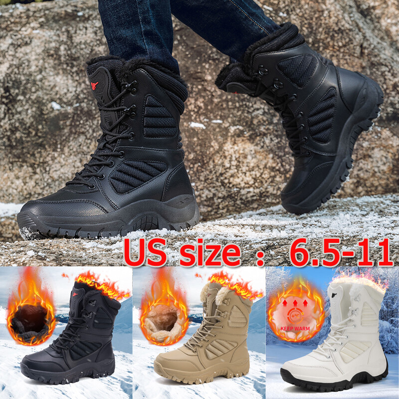 Winter Men's Shoes Snow Boots Male Warm Waterproof Outdoors Ski Sneakers Size 12