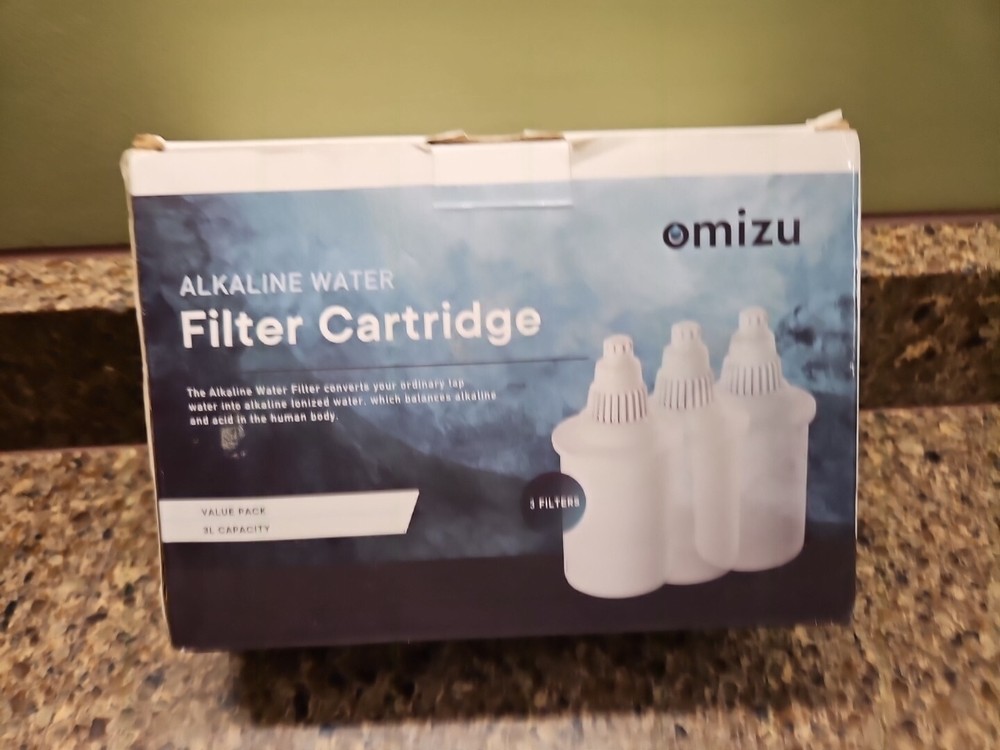 Omizu Alkaline Water Filter Cartridge 3-Pack Pitcher 3 L Capacity NEW & SEALED