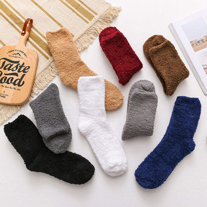1 Pair Cosy Bed Socks Mens Fluffy Home Sock Thick Indoor Winter Warm Soft Hot CA
