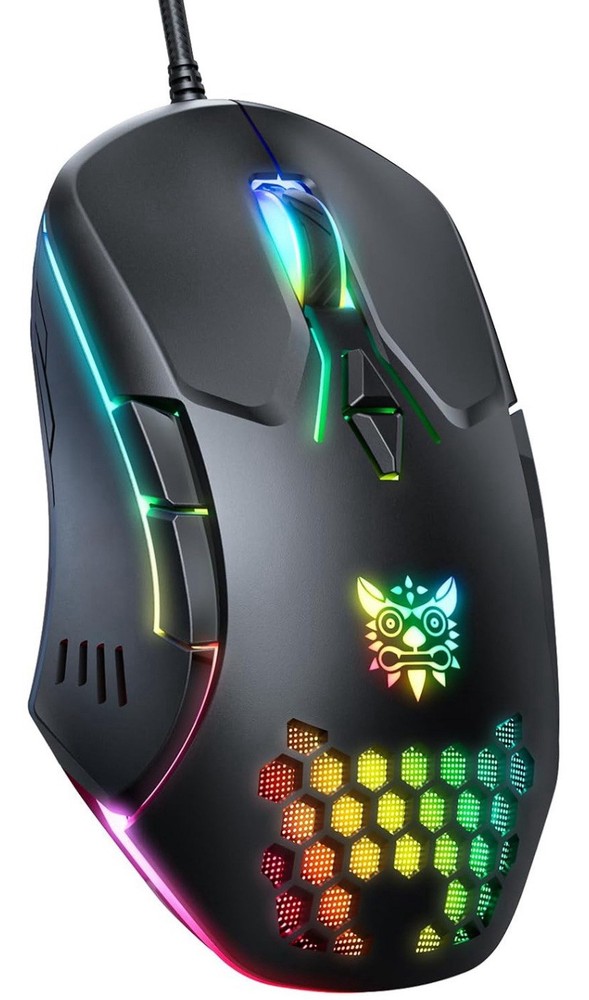 Ergonomic Wired Gaming Mouse with 7 RGB Modes & Programmable Buttons